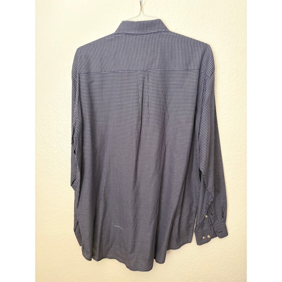 Harold Powell Wrinkle Resistant Gingham Checker‎ Button Down Shirt Career Office - Picture 3 of 3